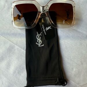 Transparent Frame Sunglasses with Brown Lenses